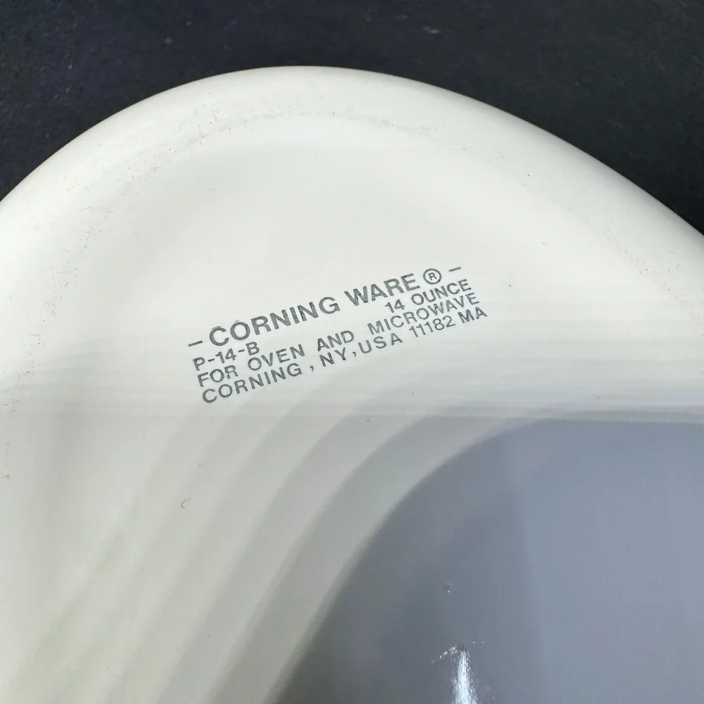 Corning Ware VTG P-14-B‎ White Oval Baking Gratin Dish 14oz. Oven Microwave Safe